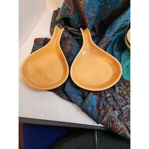 Lot of 2 Diversified Ceramics Orange Glazed Footed Baking Dish